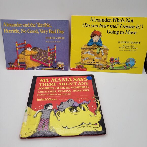 Judith Viorst Book Lot - Alexander BAD DAY & NOT GOING TO MOVE   - BK022 - Picture 1 of 9